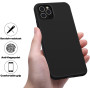 Husa protectie pentru iPhone 12 Pro MAX, ultra slim din silicon Negru,silk touch, interior din catifea