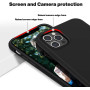 Husa protectie pentru iPhone 12 Pro MAX, ultra slim din silicon Negru,silk touch, interior din catifea