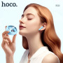 Casti Bluetooth TWS cu Carcasa Transparenta si Display Digital - Hoco Shadow (EQ6) - Milky White