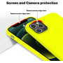 Husa protectie pentru iPhone 12 Pro MAX, ultra slim din silicon Galben,silk touch, interior din catifea