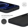 Husa protectie pentru iPhone 12 Mini , ultra slim din silicon Negru,silk touch, interior din catifea