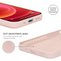 Husa protectie pentru iPhone 12 Mini , ultra slim din silicon Roz,silk touch, interior din catifea