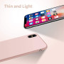 Husa protectie pentru iPhone X, ultra slim din silicon Roz,silk touch, interior din catifea