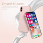 Husa protectie pentru iPhone X, ultra slim din silicon Roz,silk touch, interior din catifea