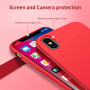 Husa protectie pentru iPhone X, ultra slim din silicon Rosu,silk touch, interior din catifea