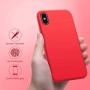 Husa protectie pentru iPhone X, ultra slim din silicon Rosu,silk touch, interior din catifea