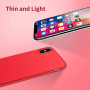 Husa protectie pentru iPhone X, ultra slim din silicon Rosu,silk touch, interior din catifea