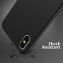 Husa protectie pentru iPhone X, ultra slim din silicon Negru,silk touch, interior din catifea