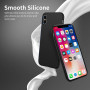 Husa protectie pentru iPhone X, ultra slim din silicon Negru,silk touch, interior din catifea