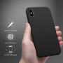 Husa protectie pentru iPhone X, ultra slim din silicon Negru,silk touch, interior din catifea