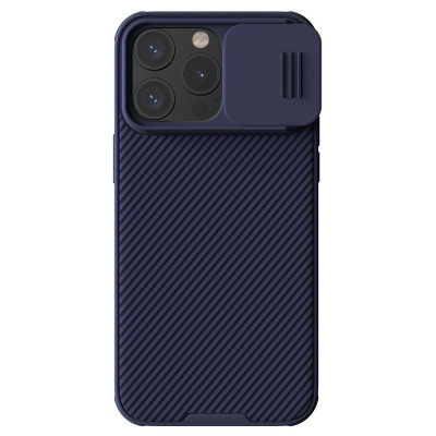 Husa Protectie Nillkin Camshield Pro Series pentru iPhone 15, Albastru inchis