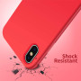 Husa protectie pentru iPhone Xs, ultra slim din silicon Rosu,silk touch, interior din catifea