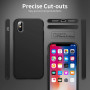 Husa protectie pentru iPhone Xs, ultra slim din silicon Negru,silk touch, interior din catifea