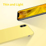 Husa protectie pentru iPhone Xs, ultra slim din silicon Galben,silk touch, interior din catifea