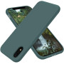 Husa protectie pentru iPhone Xr, ultra slim din silicon Verde inchis,silk touch, interior din catifea