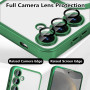 Husa Luxury tip MagSafe compatibila cu Samsung Galaxy S24, protectie camera, Margini colorate, Verde