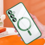 Husa Luxury tip MagSafe compatibila cu Samsung Galaxy S24 Plus, protectie camera, Margini colorate, Verde