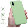 Husa protectie pentru iPhone Xr, ultra slim din silicon Verde deschis,silk touch, interior din catifea