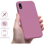 Husa protectie pentru iPhone Xr, ultra slim din silicon Mov Inchis,silk touch, interior din catifea