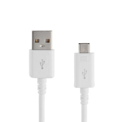 Cablu de incarcare si de transfer date cu mufa Micro USB Alb