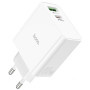 Incarcator Retea Super Fast Charge 65W Hoco C113A Dual Port USB-A si USB-C, Alb