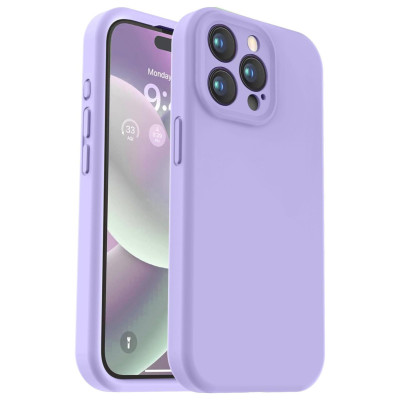 Husa de protectie din silicon pentru Apple iPhone 7, SoftTouch, interior microfibra, Lilac