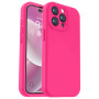 Husa de protectie din silicon pentru Apple iPhone 7, SoftTouch, interior microfibra, Roz Neon