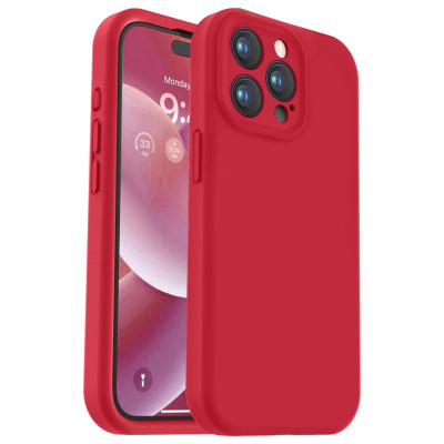 Husa de protectie din silicon pentru Apple iPhone 8 Plus, SoftTouch, interior microfibra, Rosu