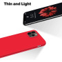 Husa protectie pentru iPhone 12/12 Pro, ultra slim din silicon Rosu,silk touch, interior din catifea