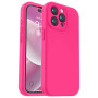 Husa de protectie din silicon pentru Apple iPhone 7 Plus, SoftTouch, interior microfibra, Roz Neon