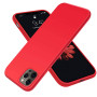 Husa protectie pentru iPhone 12 Pro MAX, ultra slim din silicon Rosu,silk touch, interior din catifea