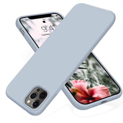 Husa protectie pentru iPhone 12 Pro , ultra slim din silicon Mov,silk touch, interior din catifea