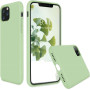 Husa protectie pentru iPhone 11 Pro Max, ultra slim din silicon, silk touch, interior din catifea, Verde deschis