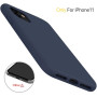 Husa pentru iPhone 11, ultra slim, silk touch Bleumarin, interior din catifea, protectie camera, protectie ecran