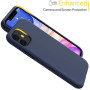 Husa pentru iPhone 11, ultra slim, silk touch Bleumarin, interior din catifea, protectie camera, protectie ecran