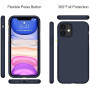 Husa pentru iPhone 11, ultra slim, silk touch Bleumarin, interior din catifea, protectie camera, protectie ecran