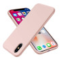 Husa protectie pentru iPhone Xs, ultra slim din silicon Roz,silk touch, interior din catifea