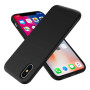 Husa protectie pentru iPhone Xs, ultra slim din silicon Negru,silk touch, interior din catifea