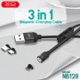 Cablu magnetic XO-NB128 3 in 1 cu mufa Type-C, Lighting, Micro USB