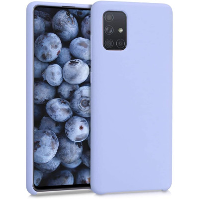 Husa protectie pentru Samsung Galaxy A72 5G ultra slim din silicon Albastru deschis, silk touch, interior din catifea