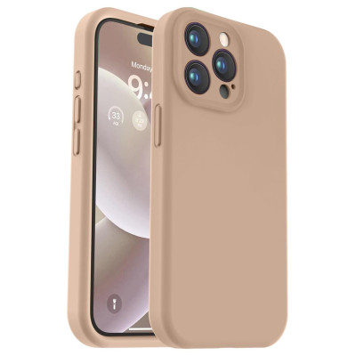 Husa de protectie din silicon pentru Apple iPhone 7, SoftTouch, interior microfibra, Bej