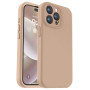 Husa de protectie din silicon pentru Apple iPhone 7, SoftTouch, interior microfibra, Bej