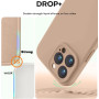 Husa de protectie din silicon pentru Apple iPhone 8, SoftTouch, interior microfibra, Bej