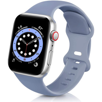 Curea apple watch din silicon 38-40mm Albastru deschis mat