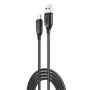 Cablu transfer date si incarcare XO NB235 USB-A - USB-C 2.4A Brodat 1m, Negru