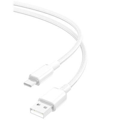 Cablu transfer date si incarcare XO NB249 USB-A - USB-C 5A Brodat 1m, Alb