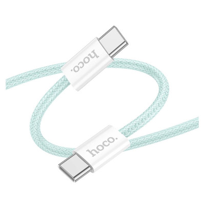 Hoco (X104) Cablu Date si Incarcare, USB-C, PD60W, QC3.0, Brodat, 1m, Albastru