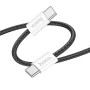 Hoco (X104) Cablu Date si Incarcare, USB-C, PD60W, QC3.0, Brodat, 2m, Negru