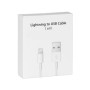 Cablu Date si Incarcare MD818B, USB-A la Lightning, 2.4A, 1m, Alb