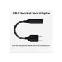 Cablu Audio C10JUB, USB-C la Jack 3.5mm (F), 12 cm, Negru